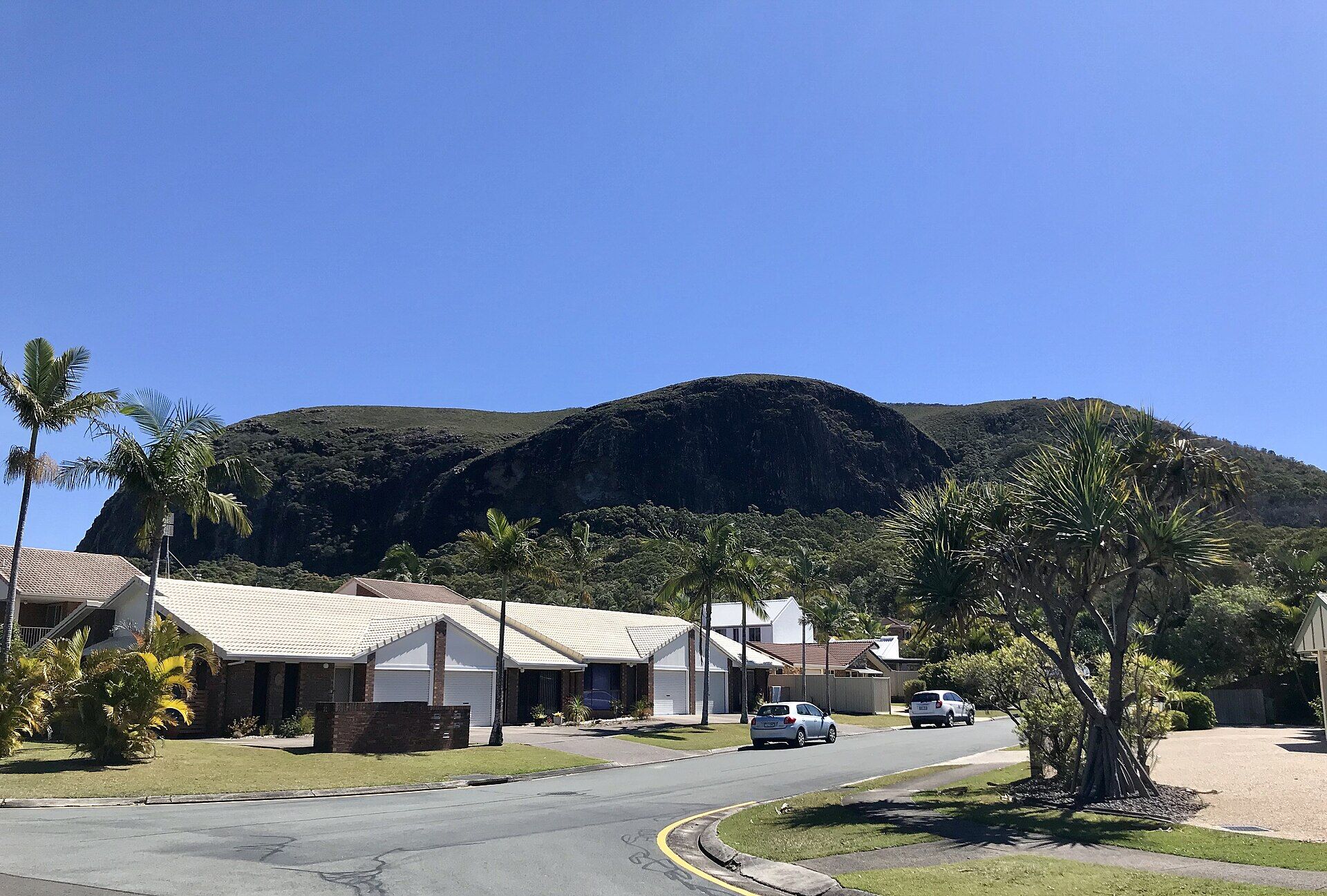 Homes in Mount Coolum below Mount Coolum National Park