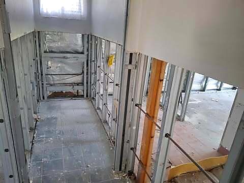 Hallway strip-out with containment for loss adjusters, Gold Coast mould removal